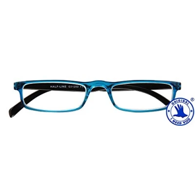 Afbeelding van Leesbril I Need You Half line +1.00 dpt blauw