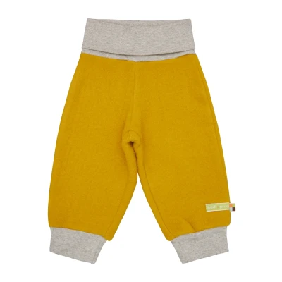 Afbeelding van loud + proud Unisex kinderen slub jersey, GOTS gecertificeerde vrijetijdsbroek, curry, 62 68