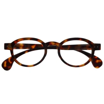 Afbeelding van OPULIZE OCA Leesbril Modern Retro Rond Montuur Glanzend Bruin Schildpadpatroon Heren Dames Veerscharnieren R54 2 +1.50