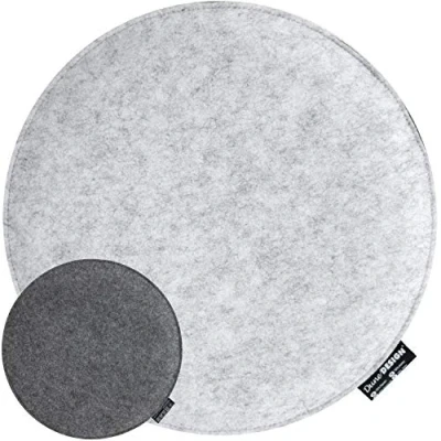 Afbeelding van 30mm vilten zitkussen rond Ø 35cm stoelkussen stoelpad zacht 2 kleurig grijs