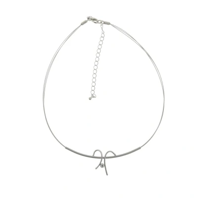 Afbeelding van Behave ketting minimalistische dames abstract zilver kleur 40 cm