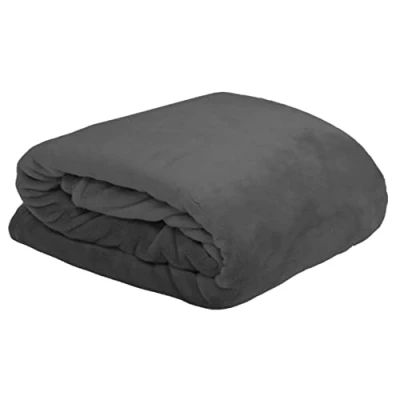 Afbeelding van Stof Textiles Plaid/bankdeken Maribelle antraciet 130 x 160 cm polyester fleece 1 persoons