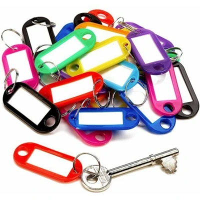Afbeelding van FSW Products Sleutellabels 10 STUKS Keychain verschillende kleuren Sleutelhangers Sleutel onderscheider Naam labels Sleutels organiseren Sleutelhouder Bagagelabels Reislabel Keycord