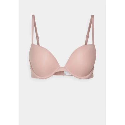 Afbeelding van Calvin Klein dames Sheer Marquisette plunge push up bh in de kleur Lichtroze, maat: A70