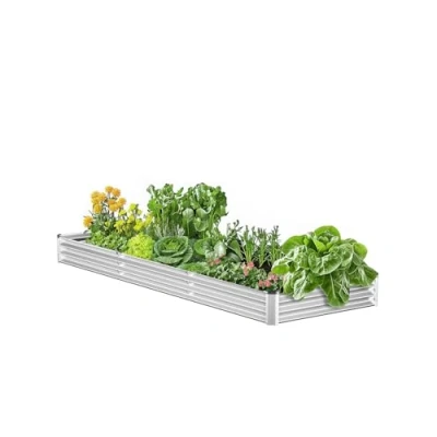 Afbeelding van VEVOR verhoogde plantenbak metaal groentebed 3605x1205x285mm zilver