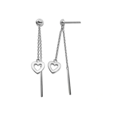 Afbeelding van Jwls4u Earparty Oorhangers Open Hart Zilver Line S
