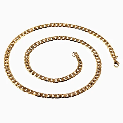 Afbeelding van 60cm x 6mm Cubaanse Ketting Unisex Vergguld Roestvrij Stalen Schakelketting