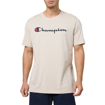 Afbeelding van Champion Icons Crewneck Tshirt print, Heren, Maat: Small, Beige