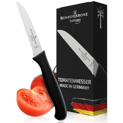 Afbeelding van Schwertkrone Solingen Tomatenmes, universeel mes, gekarteld lemmet, roestvrij en vaatwasmachinebestendig