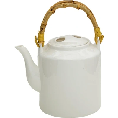 Afbeelding van Clayre &amp; Eef Theepot 1500 ml Wit Porselein Rond Theekan