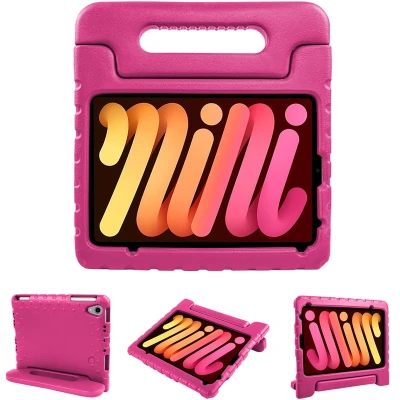 Afbeelding van Apple iPad Mini 6 (2021) Hoes: iMoshion Kidsproof Backcover met handvat Shockproof/Valbescherming Softcase,Backcover Roze Siliconen En TPU (