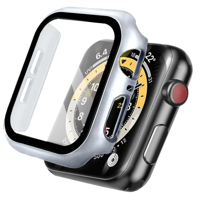 Afbeelding van Apple Watch 40 mm Hoes: iMoshion Full Cover Hardcase Zilver Kunststof Smart Covers