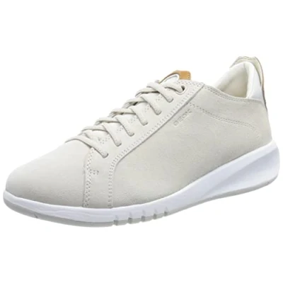 Afbeelding van Geox Aerantis Sneakers laag, Dames, Maat: 39, Off white camel Leer en textiel