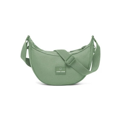 Afbeelding van Johnny Urban Ally Half Moon Bag Halve Maan Heuptas Ronde Tas met Verstelbare Riem Waterafstotend, Salie groen, Small