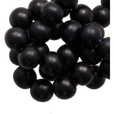 Afbeelding van Houten Kralen Intense Look (16 mm) Pitch Black (25 stuks)
