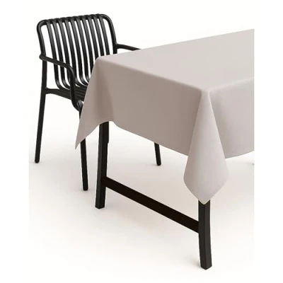 Afbeelding van TextilDepot24 Tafelkleed in linnenlook lotuseffect, vlekafstotende stof, strijkvrij, 160 x 220 cm, ovaal, lichtgrijs