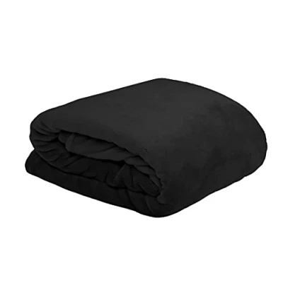 Afbeelding van Stof Textiles Plaid/bankdeken Maribelle zwart 180 x 220 cm polyester fleece 2 persoons