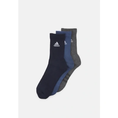 Afbeelding van adidas Uniseks Kind Cushioned Crew Socks 3 Pairs, Legend Ink / Preloved Dark Grey Heather, 2 Years