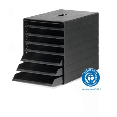 Afbeelding van Durable ladebox A4 Idealbox Plus 7 vakken, Blue Angel gecertificeerd, 100% recycleerbaar, antraciet, 1712001058