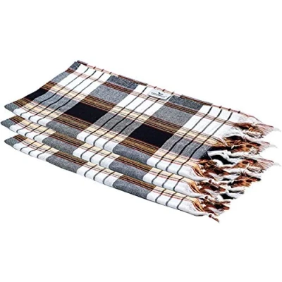 Afbeelding van Carenesse Hamamdoek Classic 3 delige set 80 x 170 cm I Hamamhanddoeken 100% katoen 3x absorberend en sneldrogend pestemal zwart geruit compacte hamam strandhanddoek / saunahanddoek bundel