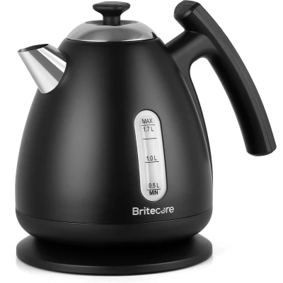 Afbeelding van Waterkoker met temperatuurregeling 1,7 Liter 40 tot 100C 2200W Retro design Zwart Britecore
