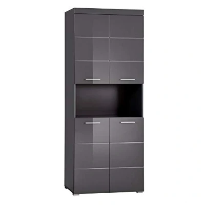 Afbeelding van Hioshop kolomkast AmandaMandoBea mdf 4 Deurs Grijs