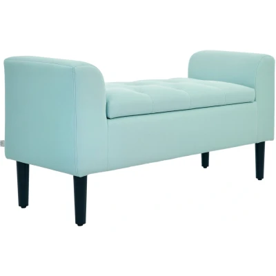 Afbeelding van HOMCOM Sitzbank mit Stauraum, Polsterbank Leinenoptik, Sitzhocker belastbar bis 130 kg, Aufbewahrungsbox, für Wohnzimmer Schlafzimmer Flur, 116 x 44 58 cm Grün