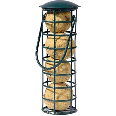 Afbeelding van dobar 24081 voerbak voor vogels, inclusief viermezenballen, navulbare voederbak wilde zwart, plastic, verpakking van 1 stuks (1 x 360 g)
