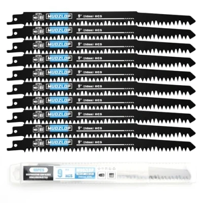 Afbeelding van MUOZLOP 10 stuks 9 inch reciprozaagbladen set, 5 TPI zaagbladen voor reciprozaagbladen, hout/metaal, (10, 5TPI, 240 mm)