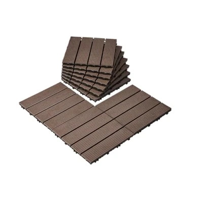 Afbeelding van VEVOR 27x terrastegels kliktegels balkontegels 30x30cm donkerbruin