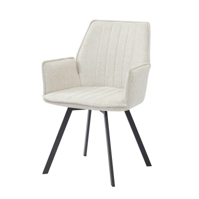 Afbeelding van Livingfurn Louise draaibare eetkamerstoel beige Stof