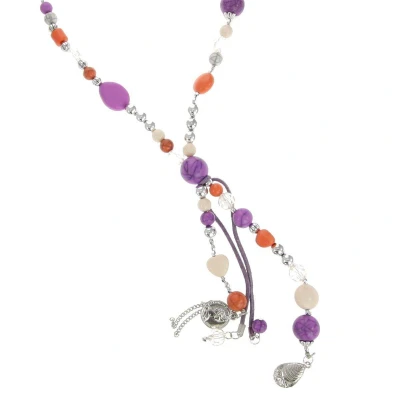Afbeelding van Behave ketting Gekleurde en facet geslepen kralen Nikkelvrij Modeaccessoire