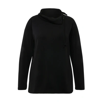 Afbeelding van Ulla Popken Stehkragen Zipper Sweater, Dames, Maat: 42/44, Schwarz