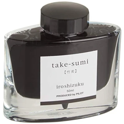 Afbeelding van PILOT Iroshizuku vulpenhouder, inkt, Take Sumi, bamboehoutskool (zwart), 50 ml fles (69224)