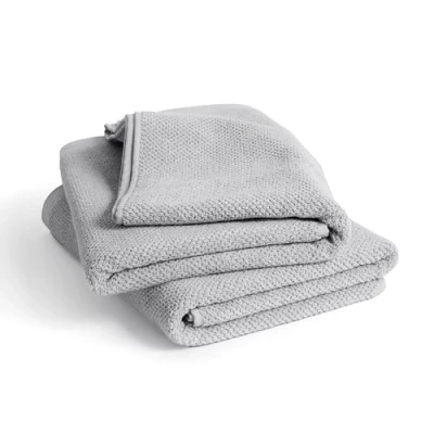 Afbeelding van herzbach home Spa collectie douchehanddoekenset 70x140 cm 100% katoen (parelgrijs)