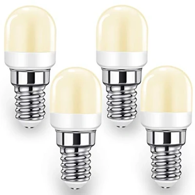 Afbeelding van GlowsLand led koelkastlamp, E14 ledlampen, 2 W, vervanging voor 20W 25 W halogeenlampen, warm wit, 2700 K, 140 lumen, koelkast, afzuigkap, set van 4