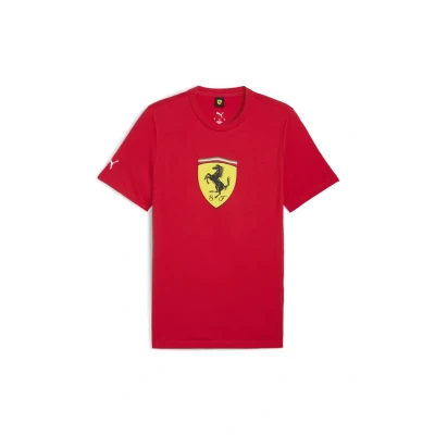 Afbeelding van Puma Scuderia Ferrari Sportswear Shield Tshirt print, Heren, Maat: Small, Rosso corsa
