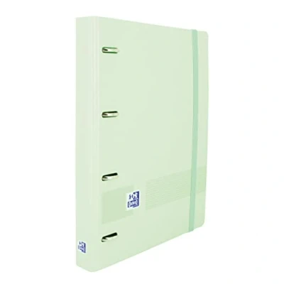 Afbeelding van Oxford Live &amp; Go map, 4 ringen, polyfoam kunststof, rubberen sluiting, inclusief reservestippen en stickervel, Ice Mint, A5 (24 x 21,3 2,7 cm), 1 stuk
