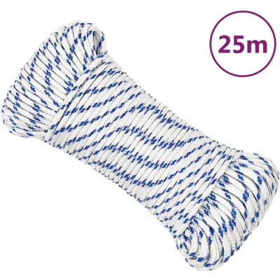 Afbeelding van vidaXL Boot touw 5 mm 25 m polypropyleen wit