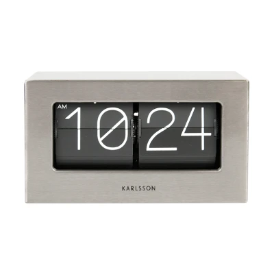 Afbeelding van Karlsson Staande klok Boxed Flip Wandklok Geborsteld Staal 7x20,5x11,5cm