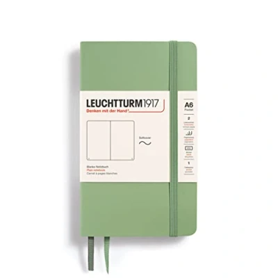 Afbeelding van LEUCHTTURM1917 363953 notitieboek Pocket (A6), softcover, 123 genummerde pagina&#039;s, salie, blanco