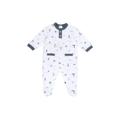 Afbeelding van Chicco LEG AND BACK Opening Kruippakje voor kinderen, Maat: 72, White