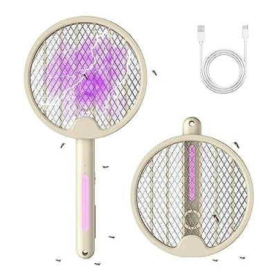 Afbeelding van Elektrisch Mosquito Killer Racket met Automatische UV modus. Muggenracket 3000v ontlading 1200mah Batterij. Smart Mode Beschermt de Kamer terwijl u Slaapt.