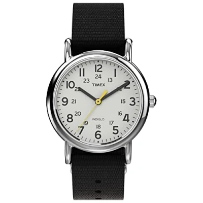 Afbeelding van Timex Weekender dameshorloge 31 mm, Zwart/Zilver Toon/Wit, Modern