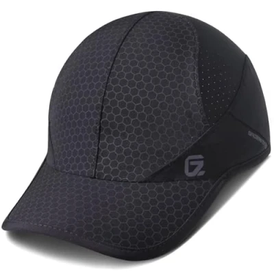 Afbeelding van GADIEMKENSD Stretch Sport Hoed met Zachte Rand Lichtgewicht Sneldrogend Ongestructureerd Ademend Running Cap voor Outdoor Activiteiten, Zwart, 6 3/4 /7 5/8