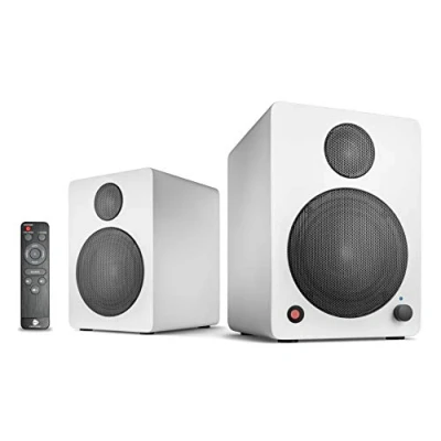 Afbeelding van Wavemaster CUBE MINI white luidsprekersysteem (36 watt) met bluetooth streaming, digitale aansluiting en IR afstandsbediening, actieve boxen, gebruik voor tv/tablet/smartphone, wit (66371)