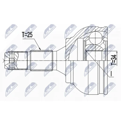 Afbeelding van Homokineet reparatie set, aandrijfas NTY NPZ PE 034