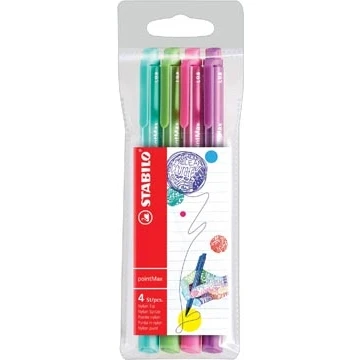 Afbeelding van Stabilo Pointmax Schrijfstift, 0,8 Mm, Etui Van 4 Stuks In Geassorteerd Fun Kleuren Fineliner