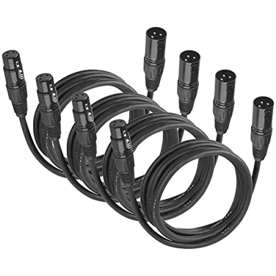 Afbeelding van (4 Pack) DMX Kabel 3m XLR Podiumverlichting Draad 3 Pin Man vrouw voor Microfoons en