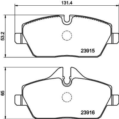 Afbeelding van HELLA PAGID 8DB 355 011 261 Remblokkenset T1444 Dikte: 17.8mm Remsysteem: Lucas Geschikt voor slijtage waarschuwingscontact o.a. BMW / MINI
